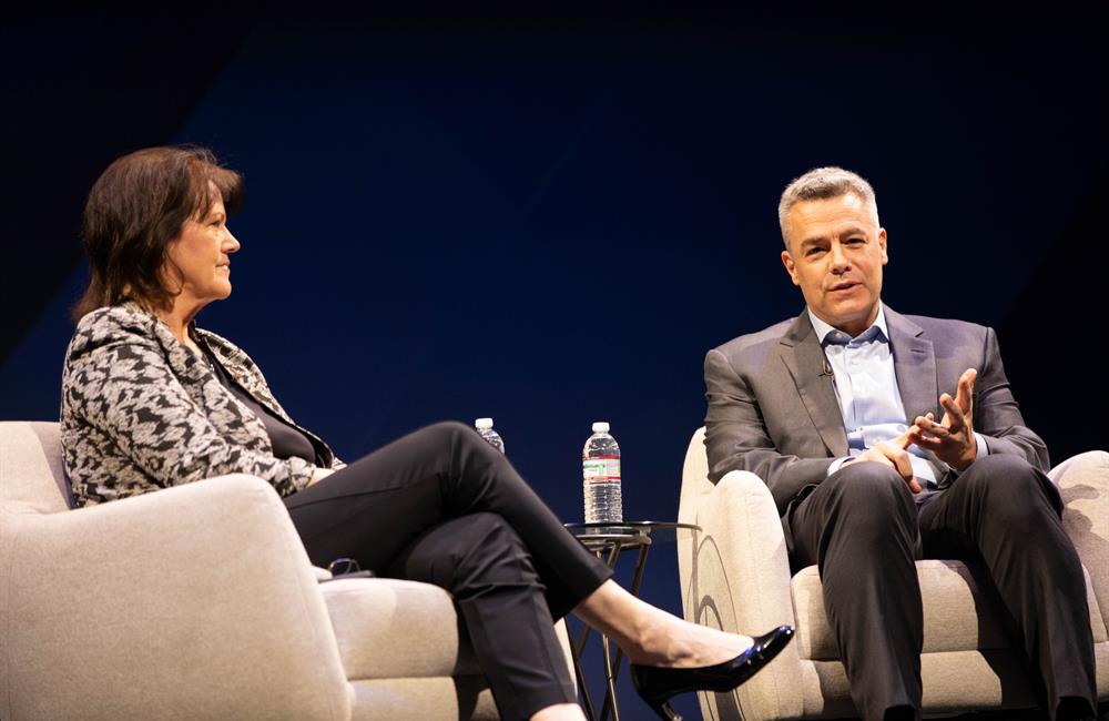 Christine Bennett (left), award-winning national sports columnist, and Tony Bennett, former UVA men’s basketball coach