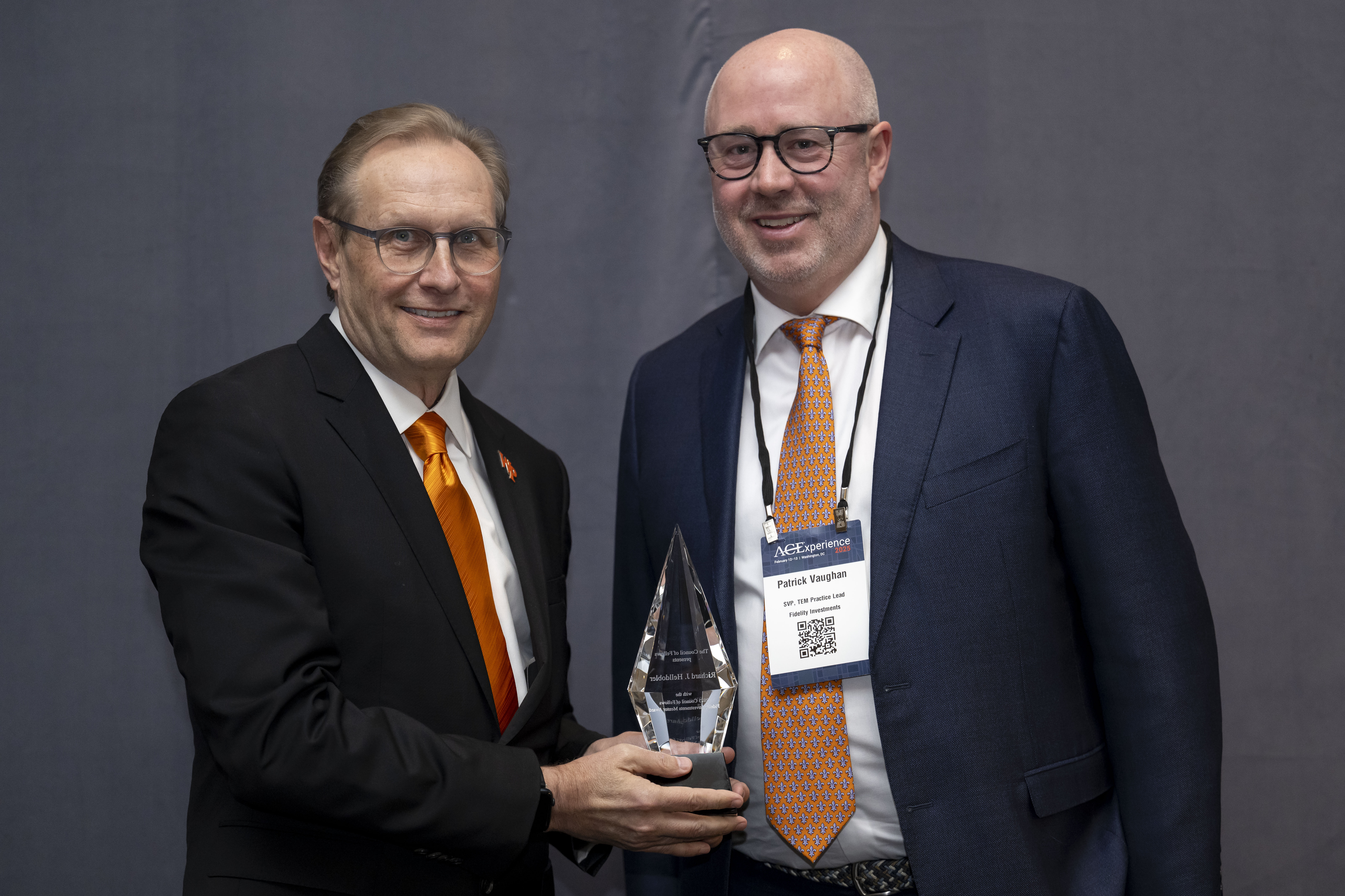 2025 Council of Fellows Mentor Award Winner Richard Helldobler receiving the award